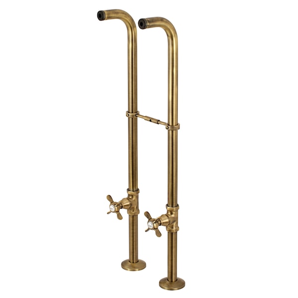 Freestanding Supply Line Package, Antique Brass